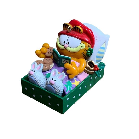 Vintage 1996 Garfield Holiday Cat Napping Christmas Enesco Ornament - Picture 1 of 9